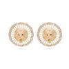 Brincos de cabeça de leão com diamantes incrustados em liga de luxo leve e moda europeia e americana, personalidade feminina, brincos de animais retrô com strass, brincos transfronteiriços