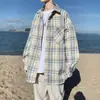 Camisa de Manga Larga a Cuadros Nueva para Hombre Primavera y Otoño 2026, Marca de Tendencia Estilo Hong Kong Ins, Chaqueta de Moda Versátil de Corte Holgado Japonés