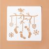 Regla de Encaje Temática Navideña Hecho a Mano DIY Álbum de Fotos Manual Producción Pintura Dibujo Plantilla Recortable Plantilla Pequeña
