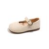 Zapatos de Princesa Boca Baja Antideslizantes Planos de Caña Baja Zapatos Gorro 2025 Otoño Niñas Punta Redonda Estilo Coreano Simple Zapatos Pequeños de Cuero