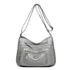Bolso de Madre de Cuero Lavado Vintage, Bolso Multicapa de Gran Capacidad para Mujeres de Mediana Edad y Mayores, Modelo Nuevo 2026 Bolso Cuadrado Pequeño de Hombro Cruzado