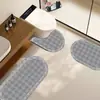 Tapete de Chão Antiderrapante em Forma de U para Banheiro, Tapete para Pia de Banheiro, Tapete Macio de Lama de Diatomáceas, Secagem Rápida, Absorvente