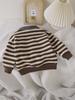 Suéter de estilo coreano para niños, suéter de algodón con cuello polo, suéter de terciopelo de una pieza con forro polar, ropa de moda para niños.