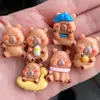 Accesorios de resina de animal capibara marrón anillo de natación tarjeta de biberón pinza para el pelo funda de teléfono móvil llavero agujero accesorios para zapatos