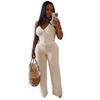 C7461 Transfronterizo Aliexpress Amazon Moda Europea y Americana para Mujer Conjunto de Dos Piezas Casual con Top de Cuello Halter de Atar y Pantalones Largos