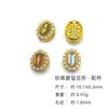 Acessórios de Prata S925 Banhada a Ouro 24K Inseridos com Pétalas de Turmalina Natural Trevo de Quatro Folhas Contas Acessórios para Pulseira DIY da Marca
