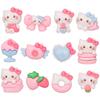 Lindo lazo de gato KT, donut de amor, accesorios de resina para bricolaje, funda para teléfono móvil, pinza para el cabello, taza de agua, material