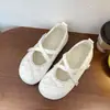 Zapatos Planos Redondos con Lunares de Encaje y Lazo Estilo Dulce para Mujer 2026 Otoño Nuevo Estilo Zapatos Mary Jane Franceses con Elevación Oculta