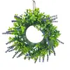 Corona Artificial de Lavanda Transfronteriza - Decoración de Primavera, Verano y Otoño Adecuada para Puertas Principales y Paredes del Hogar