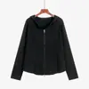 Sudadera casual para mujer talla grande colección otoño 2026, chaqueta de punto adelgazante con doble cremallera para mujer talla grande 21921