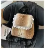 Mochila Feminina, Bolsa de Cordão de Pelúcia Rena, Mochila de Natal, Mochila de Pelúcia Estilo Desenho Animado Fofo para Estudante Universitário