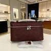 Lp19 Bolso Cuadrado Pequeño Nuevo Bolso de Mano Piel de Avestruz Bolso Transfronterizo de Moda Bolso de Hombro Cruzado para Maquillaje para Mujeres