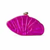 Comercio Exterior Transfronterizo Bolso de Hombro Cruzado Nuevo Europeo y Americano para Damas Bolso Acrílico en Forma de Concha y Abanico Bolso Clutch de Moda para Boda y Cena