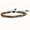 Joyería para Hombre de Nuevo Estilo Transfronterizo Cuentas de Piedra de 6 mm Piedra Ojo de Tigre Piedra Volcánica Pulsera Tejida con Cuentas Cuerda Trenzada para Mujer
