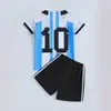 Fábrica de Origen Conjunto de Uniforme de Fútbol Infantil Argentina No. 10 Uniforme de Entrenamiento para Partido de Fútbol de Estudiantes de Primaria Jersey Personalizado