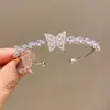 Elegante, lujoso y de alta gama, pulsera abierta de circón con forma de mariposa, a la moda, grande, exquisita, versátil y con forma de gota de agua, para mujeres
