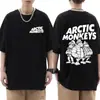 Camiseta Masculina de Verão Inspirada em Arctic Monkeys Lista de Álbuns Rabisco