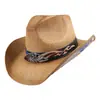 Sombrero Vaquero Occidental Popular Transfronterizo, Sombrero de Paja de Ala Ancha Unisex, Sombrero de Protección Solar, Sombrero para Actuación de Fiesta del Día de la Independencia
