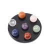 Gema de Cristal Natural Mini Matriz de Siete Estrellas Disco de Siete Estrellas Adornos de Cuentas Redondas Estrella de Siete Hombres Feng Shui Hogar Adornos de Joyería