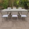 Mesa y Sillas de Comedor para Balcón Exterior Nórdico, Patio de Villa, Solárium, Jardín de Hotel, Muebles de Ocio al Aire Libre, Silla de Ratán de Cuerda
