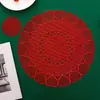 Jogos Americanos Transfronteiriços PVC Vazado Dourado Tapete de Mesa Impermeável Antiderrapante Isolamento Térmico Estilo Nórdico Restaurante Tapete de Mesa Porta-copos