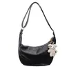 Bolsa de Ombro de Couro Macio de Grande Capacidade Estilo Retrô para Mulheres Verão 2025 Nicho High-End Versátil Roupas de Trabalho Crossbody Bolsa Dumpling