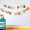 Copyright Banner Nuevo Feliz Cumpleaños Dibujo Animado de Astronauta Banderines Bandera de Fiesta Suministros de Decoración para Fiesta