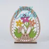 Decoração de Coelho de Madeira para Páscoa Transfronteiriça Bandeja em Camadas Ornamentos Decorações de Artesanato em Madeira para Festa de Festival em Casa