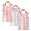 Chaleco de algodón de bambú para niños, paquete de tres piezas, chaleco pequeño de verano para niñas, fino y transpirable, de algodón, sin mangas y absorbente del sudor.