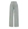 Culottes grises claros para mujer 2026 nuevo estilo de verano fino con cintura de encaje, pantalones de pierna ancha para mujeres menudas, estilo holgado y casual