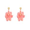 [3 Colores Disponibles] Aretes Asimétricos de Acrílico con Racimo de Flores y Perlas, Dulce y Fresco Estilo Nuevo, Exportación de Guangzhou