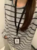 Top listrado escovado macio e glutinoso para pele, para mulheres, primavera e outono, solto, camada base, manga longa, emagrecedor, camiseta casual coreana para usar por baixo
