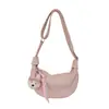 Bolso de Hombro de Cuero Suave de Gran Capacidad Estilo Coreano de Moda para Mujer, Nuevo Modelo Primavera 2026 con Colgante, Bolso de Axila Ins Bolso Dumpling