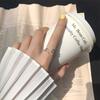 Anillo simple de bambú de plata esterlina 925 diseño de estudiante para mujer dedo índice anillo abierto para mujer ajustable 5391