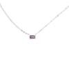 Collar de Plata de Ley S925 Estilo Coreano para Mujer Colgante Cuadrado Pequeño Geométrico de Zircón Natural Imitación Turmalina Azul Verde Paraíba para Mujeres
