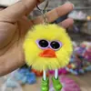 Pingente chaveiro bola de carvão colorida de pelúcia em estoque do fabricante, brinquedo engraçado de desenho animado para decoração de mochila, pingente de bola de pelo