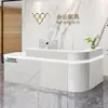 Mostrador de caja recepción barra mostrador de pago mesa tienda esquina curva pequeña salón de belleza tienda de conveniencia mesa de tienda