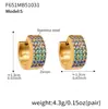 Pendientes de Lujo Ultra Brillantes de Media Ronda de Cuatro Filas Completamente de Diamante con Circonita Estrellada Europea y Americana, Pendientes Sencillos Personalizados para Mujer