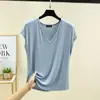 Camiseta sin mangas para mujer, top de verano, ropa de mujer estilo coreano, nueva camiseta base adelgazante de corte holgado, top elegante y versátil con cuello en V, moderno