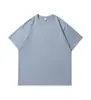 Camiseta de hilo doble de 40 hilos, 220 g, hombro ligeramente caído, con logo de empresa, uniforme de grupo, top de algodón puro, manga corta holgada de verano, venta al por mayor