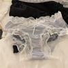 [Novio Ligeramente Borracho] Cintura Baja Satín Encaje de Pura Pasión Entrepierna de Algodón Puro Transpirable Ropa Interior Femenina Calzones para Chicas Entrepierna