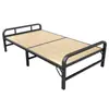 Cama individual plegable para uso doméstico, cama de siesta para adultos, marco de hierro reforzado con tablero de madera, cama doble, cama tradicional de bambú de 1.2m