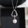 Accesorios DIY Plata de Ley S925 Vintage Colgante de Perla Calabaza Marco Vacío, Cierre de Colgante Abrible, Marco de Plata 8-12mm