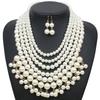 Nuevo Collar de Perlas de Imitación Multicapa Cadena para Clavícula de Mujer Exagerada Elegante Europea y Americana Cadena para Suéter Venta al por Mayor 6480