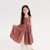 Pudding Haru Vestido de Verano Nuevo Niñas Falda Dulce 2025 Verano Nuevo Vestido de Encaje sin Mangas para Niños