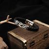 Tume Supply Pulsera de Cuero de 8 Caracteres Infinito Tejido Simple Europeo y Americano Pulsera de Cuero para Hombre Joyería de Cuero Transfronteriza