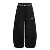 Fabricante Original Verano Retro Americano Diseño Desestructurado Plisado Pantalones Deportivos Bordados de Cimitarra Unisex Sueltos de Pierna Ancha