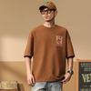 Camiseta retro americana de verano para hombre, nueva camiseta de marca de moda con letras estampadas, fina, de manga corta, con cuello redondo, diseño holgado.