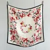 Crepe de Seda Lenço de Seda Feminino Primavera Verão Novo Estilo Seda de Amora Elegante Estampado Versátil Lenço Quadrado Médio Lenço de Roupa Xale
