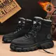 Nuevos Zapatos de Trabajo de Caña Alta, Botas Martin con Forro Polar Añadido, Zapatos de Invierno para Hombre, Modernos y Versátiles, Suela Gruesa, Engrosados, Zapatos de Algodón Cálidos